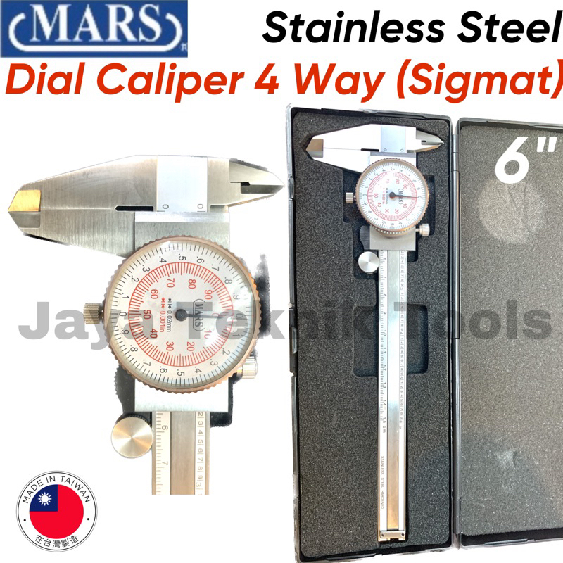 

Sigmat Dial Caliper 6 inch Mars 150 mm 15 cm Vernier Jangka Sorong Kaliper Penggaris Stainless Steel