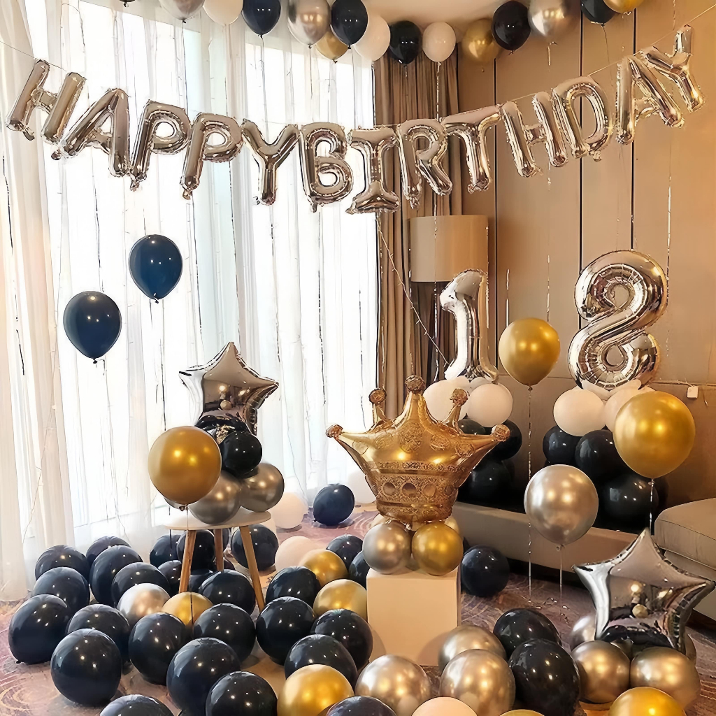 [PAKET] BIRTHDAY Set (TAMBAHKAN CATATAN UNTUK UMUR BERAPA) / Dekorasi Background Ulang Tahun Murah