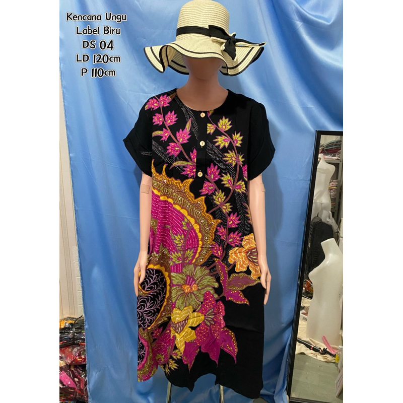 Daster Kencana Ungu Ori 100% Label Biru Daster Kencana Ungu Lengan Pendek Daster Kencana Ungu Elsa L