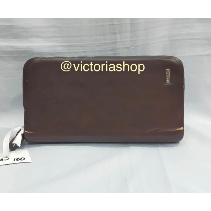 Preloved Dompet Bally KW 1 Cokelat Wanita Kulit Sintetis