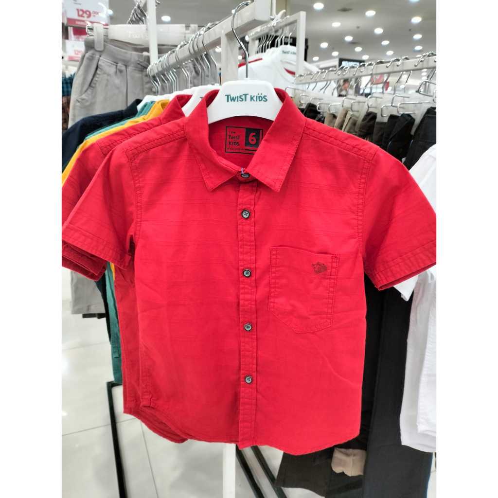 TWIST Kids Kemeja Anak Laki Laki Lengan Pendek Solid A3