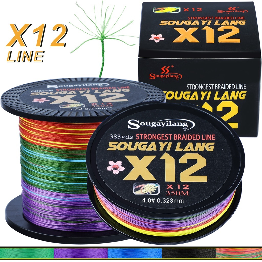TERLARIS Senar Pancing 550M 12 Helai Senar Pancing Kepang Senar Pancing PE Ultrahalus Senar Pancing