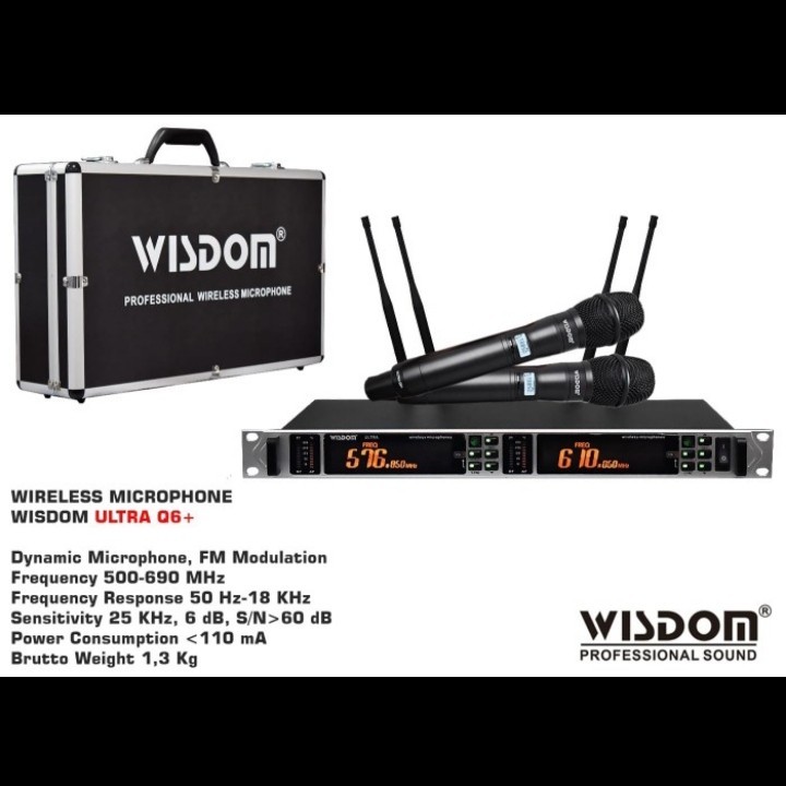 MIC WIRELESS WISDOM ULTRA Q6+ ORIGINAL MICROPHONE WISDOM Q6 + HANDHELD