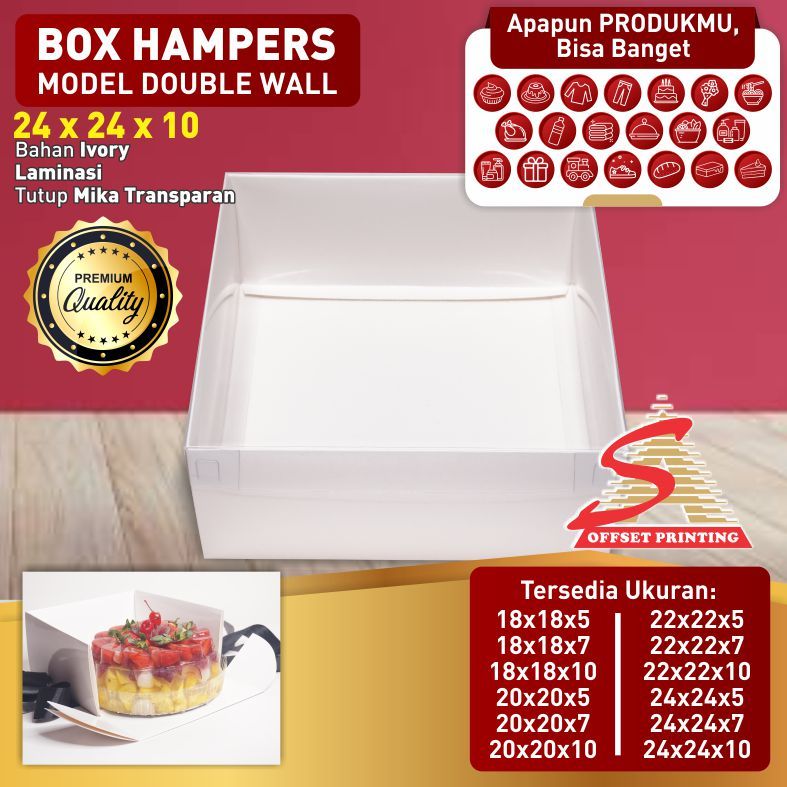 (P) 24 x 24 x 10 Box dus kemasan Pudding/Spiku/Marmer cake/cake/lapis legit