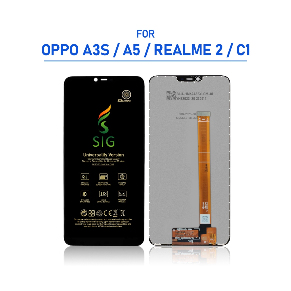 LCD OPPO A3S / REALME 2 / REALME C1 FULLSET ORIGINAL TOUCHSCREEN LAYAR HP COMPLETE/SIGCESS
