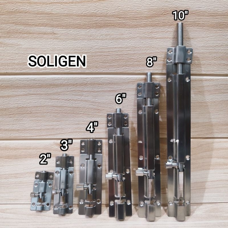 SOLIGEN Grendel Stainless Steel 304 Grendel Slot Pintu Jendela