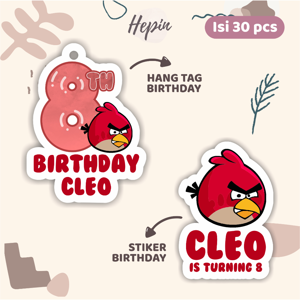 

(30pcs) diecut Hang tag & stiker ulang tahun edisi ANGRY BIRDS /label tag ulang tahun murah/hang tag ulang tahun/tag souvenir ulang tahun/stiker nama ualang tahun/diecut stiker&t ag