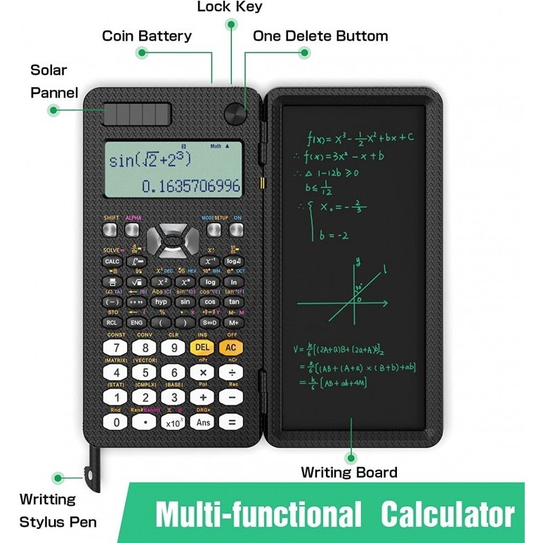 

Professional Scientific Calculator with LCD Notepad 417 Functions.lss