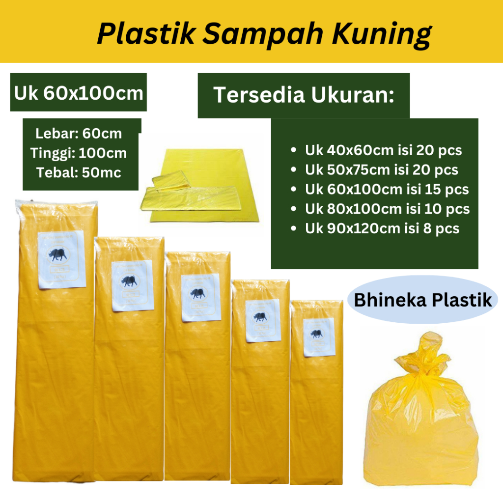 Plastik sampah Kuning 60x100 - Plastik sampah  Medis - kantong plastik medis