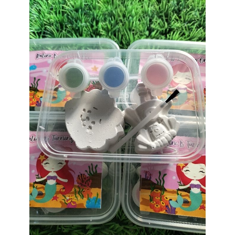 patung gypsum lukis anak / patung gypsum / souvenir gypsum painting