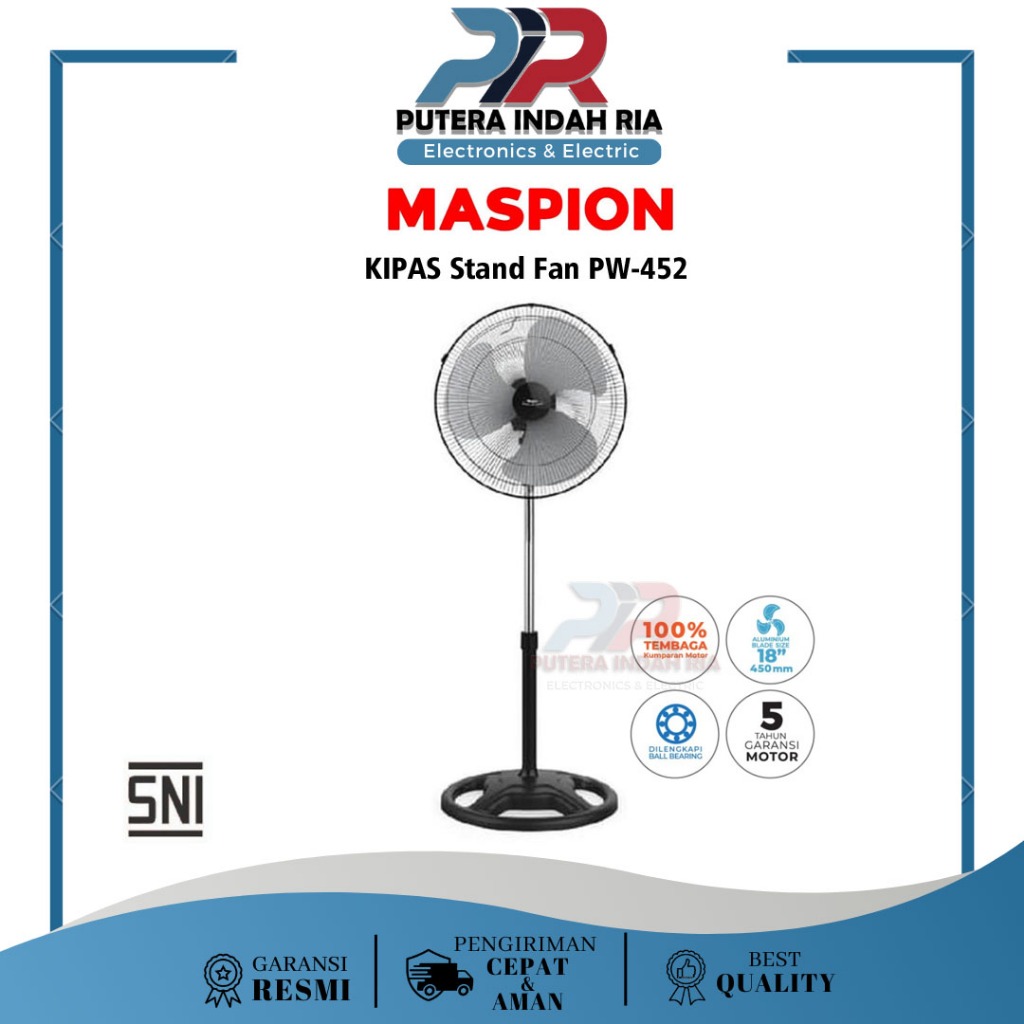 KIPAS ANGIN MASPION BERDIRI / STAND FAN MASPION PW 452 / PW-452 18inch