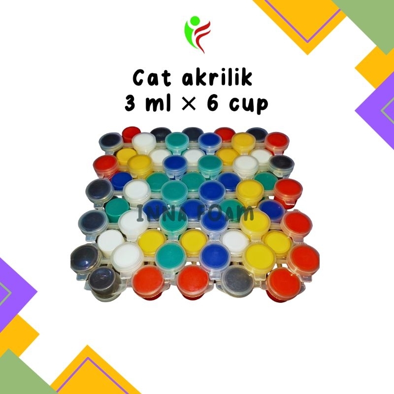 

Cat akrilik 6 cup × 3 ml + kuas