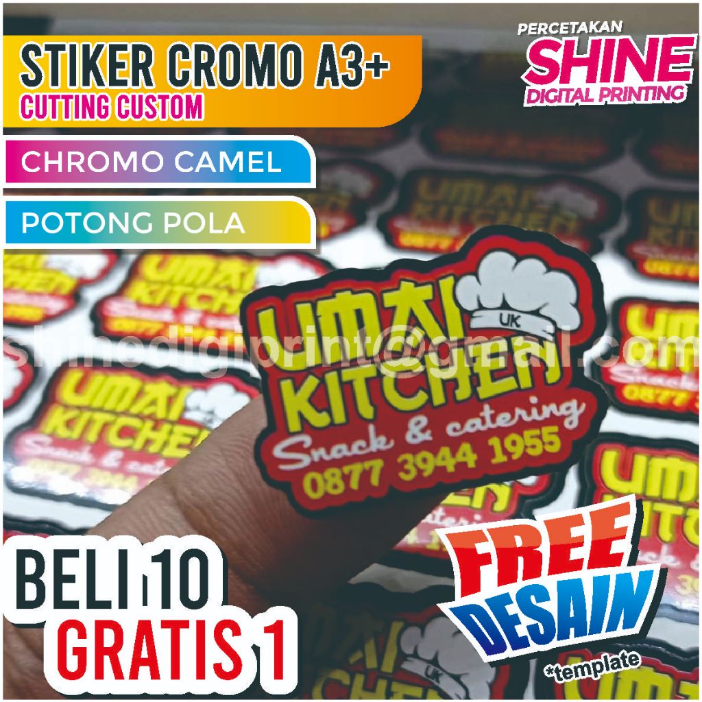 

Cetak Stiker Label Kemasan Cromo A3+/ Stiker Kemasan Label/ Potong Sesuai Pola