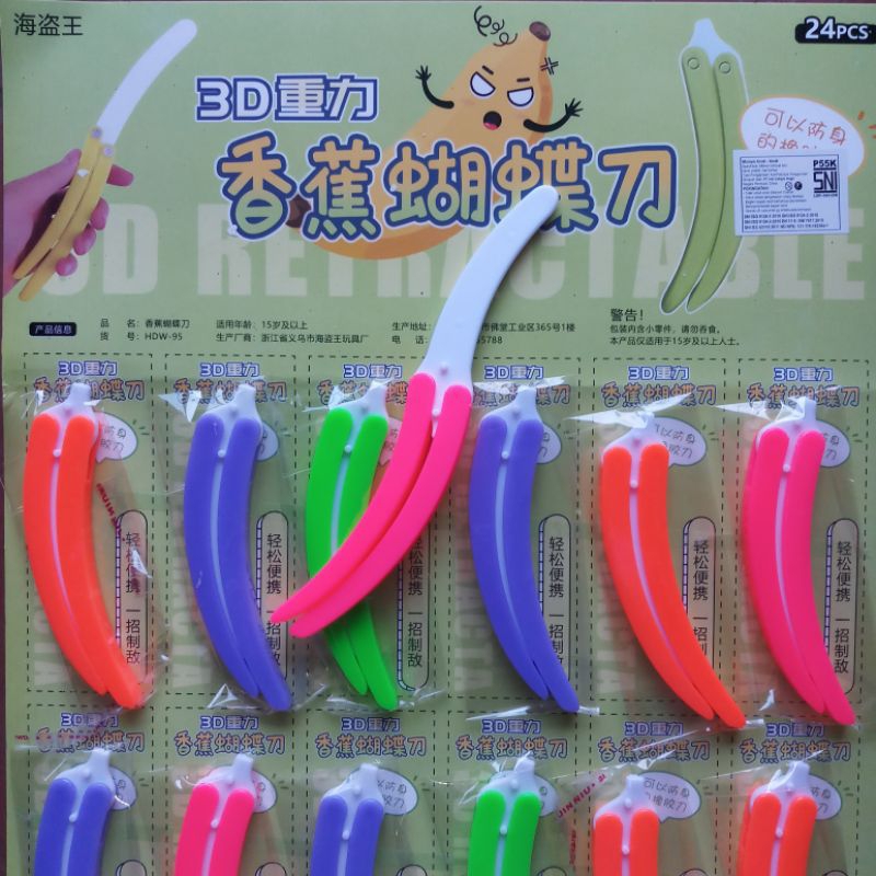 mainan pisau perang lipat sabit 1 pcs 18cm mainan bahan plastik