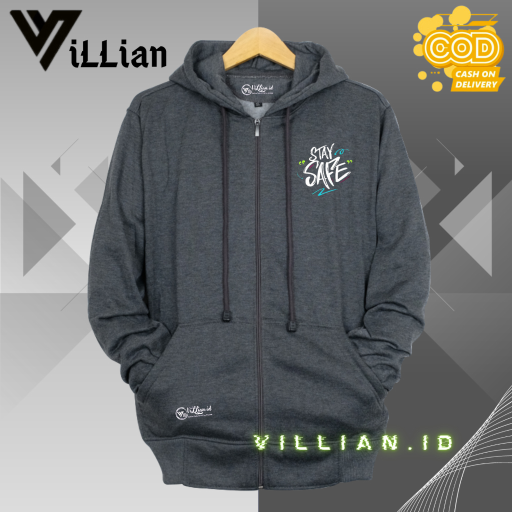 GARANSI Jaket Polos Zipper Hoodie Resleting M L XL XXL Hijau Botol Pria Wanita Original MrDee