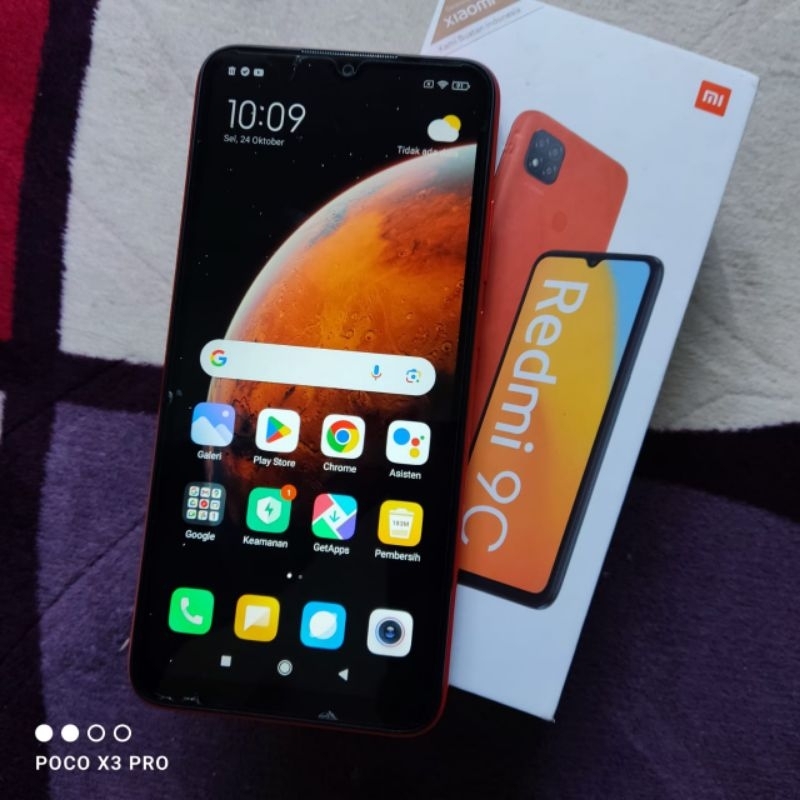Redmi 9c 3/32GB second Lengkap Box imei tembus second minus cek deskripsi