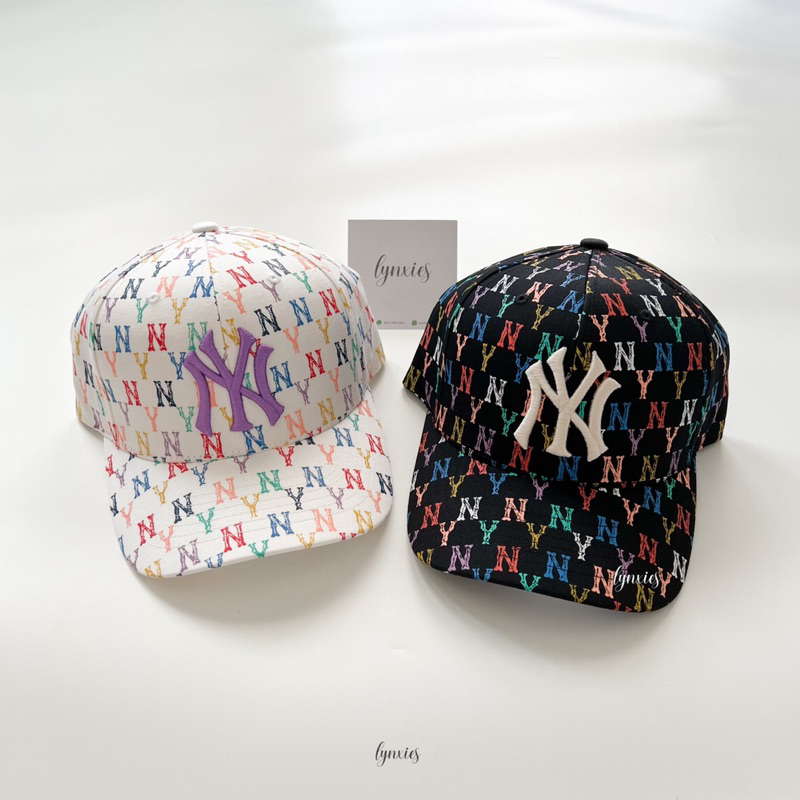 [Ready Stock] MLB MONOGRAM Rainbow Structured Ball Cap