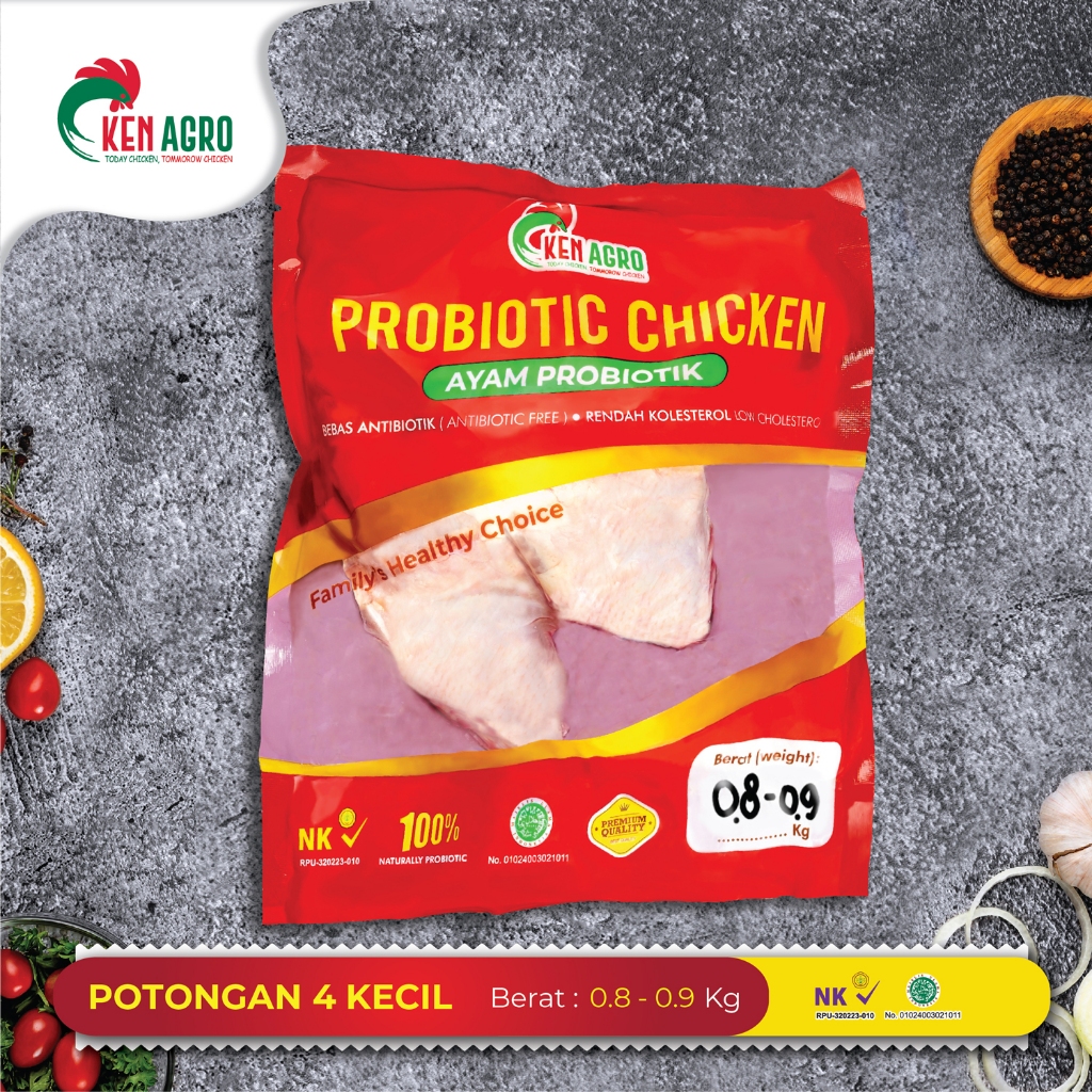 

Ken Agro Ayam Probiotik Potongan 4 Kecil S 0.8-0.9 kg Frozen