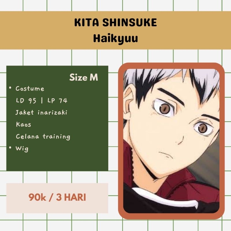 [ RENTAL ] Costume Cosplay Kita Shinsuke Haikyuu