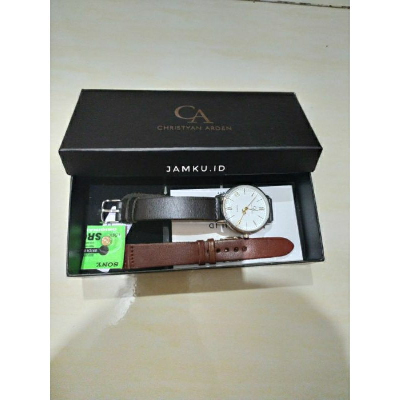 Jam Tangan Kulit Wanita Anti Air Kulit Christyan Arden Galena CA3216 Around The Word