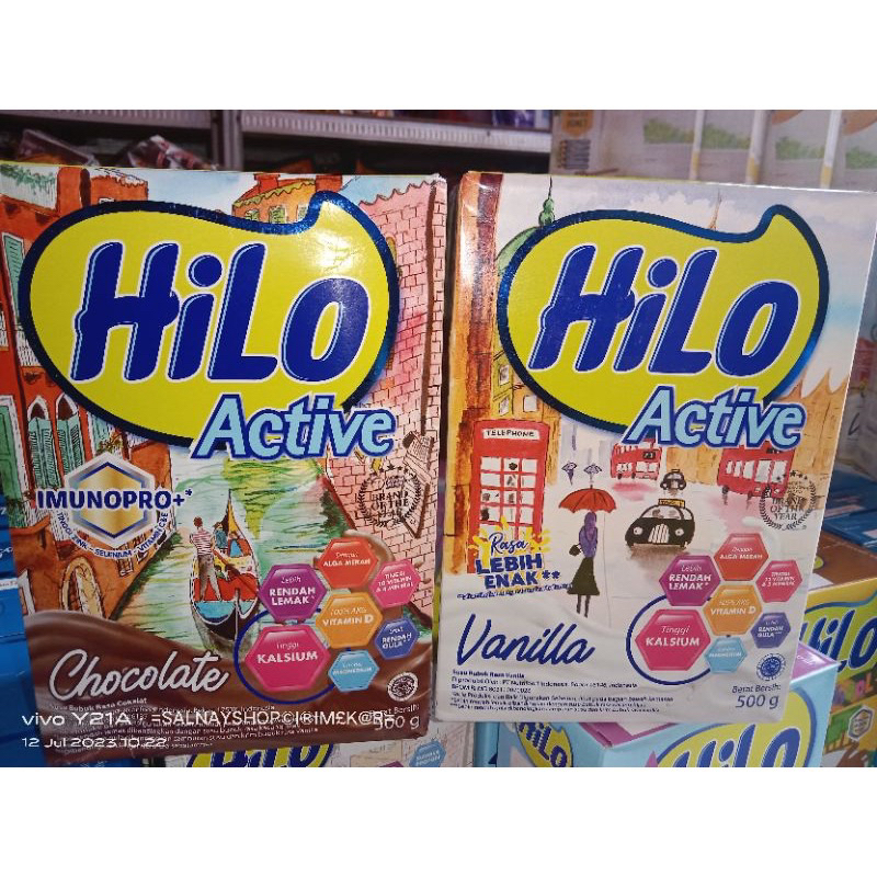 

HiLo Active Rasa Chocolate/ Vanilla 500gr - Susu Tinggi Kalsium Rendah Lemak