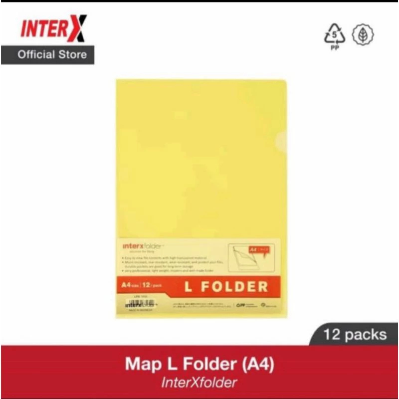 Map L Inter X A4 Tebal / Map Bening Plastik / Clear Sleeve (12 Pcs)