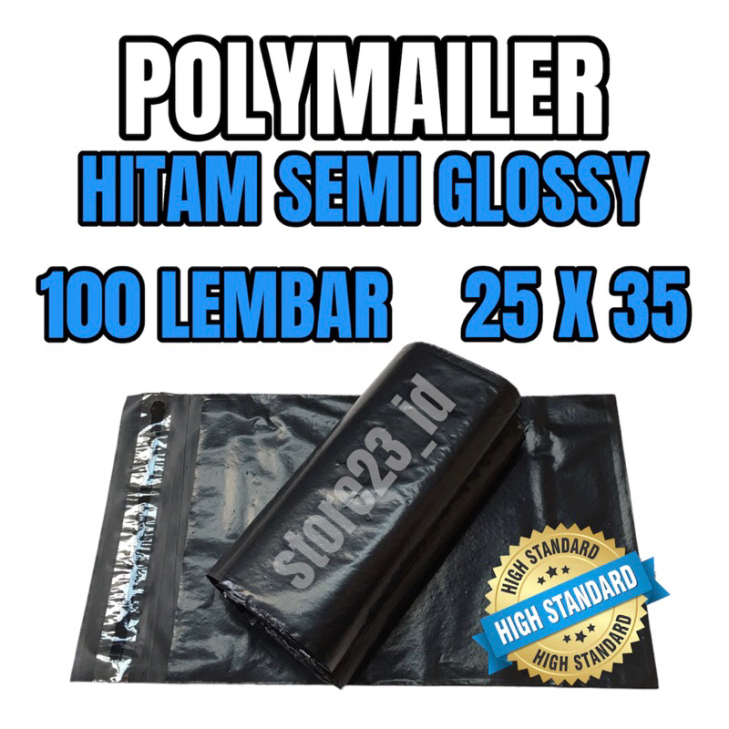 

POLYMAILER 25 X 35 HITAM LDPE SEMI GLOSSY ISI 100 LEMBAR - PLASTIK PACKING POLYMAILER 25X35 ONLINE SHOP + PEREKAT