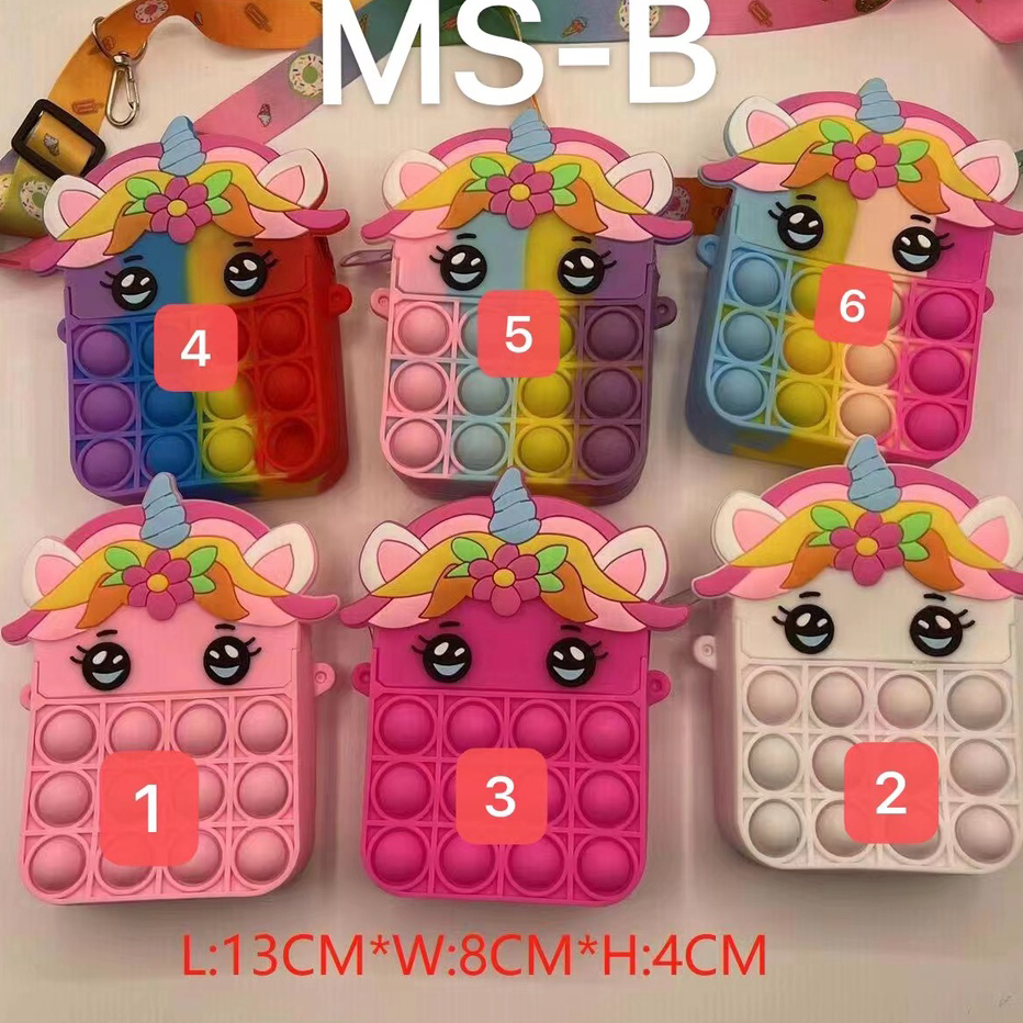 ➞✧✴ GROSIR TAS ANAK POPIT JELLY / TAS POP IT ANAK SELEMPANG UNICORN / TAS POP IT ANAK TERMURAH