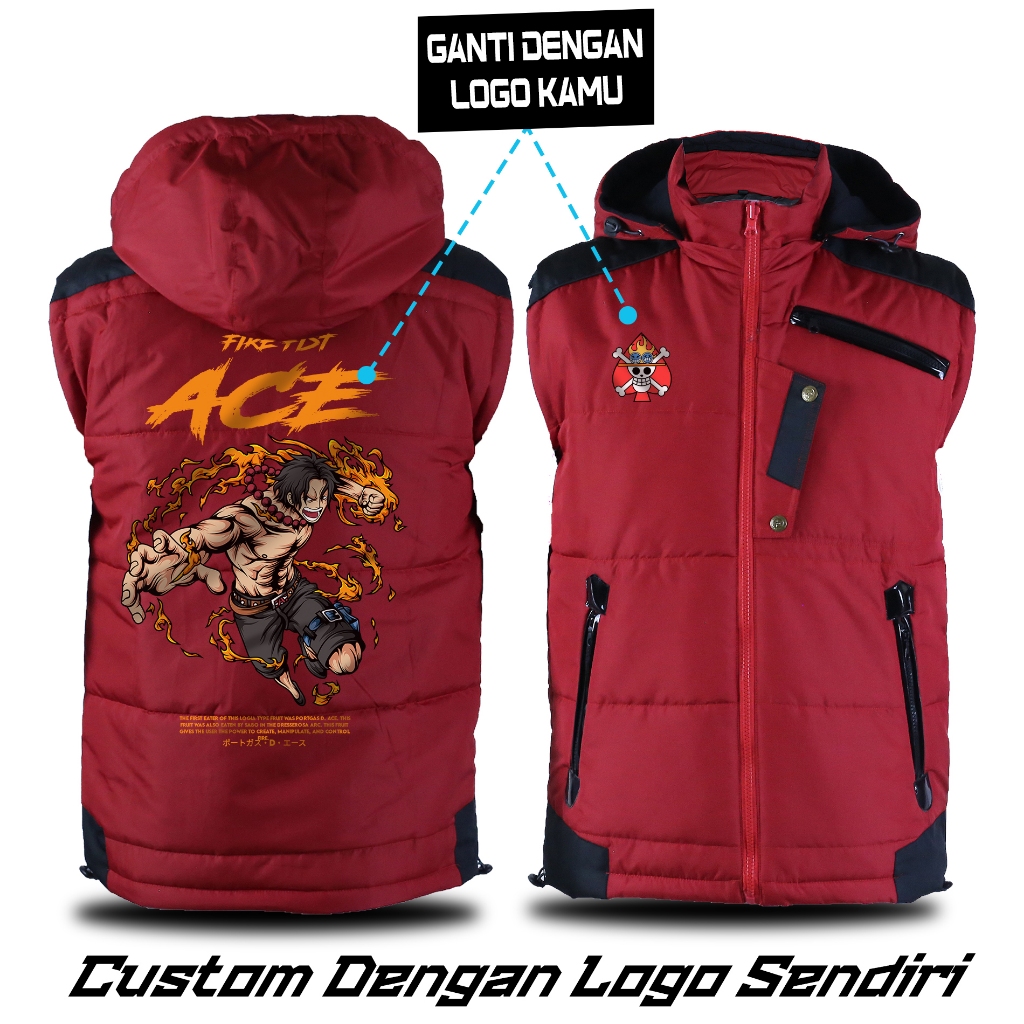 Rompi Custom Vest Pria Custom Logo Satuan rompi parasut custom
