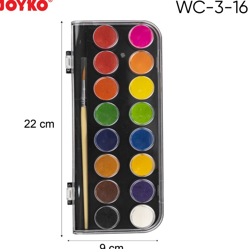 

➺➩⋆❀ Watercolor Set Cat Air Joyko WC-3-16 Warna
