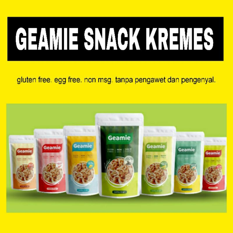 

Geamie Snack Kremes/ Snack non msg/ Snack Gluten Free/ Snack Sehat/ Cemilan Sehat/ Cemilan Non MSG