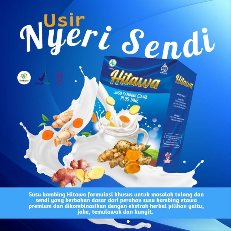 

HITAWA SUSU KAMBING ETAWA Plus Herbal Rasa Jahe untuk mengatasi nyeri sendi