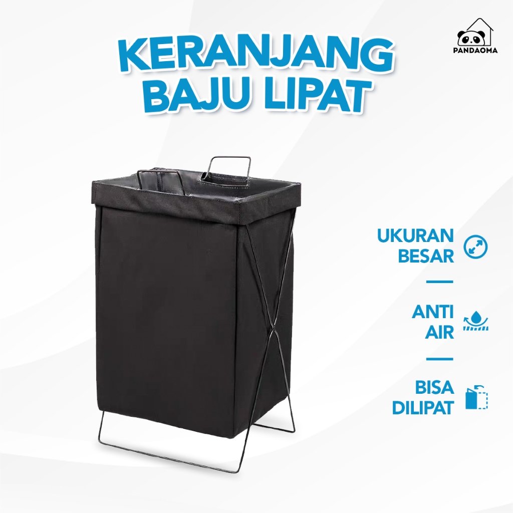 Pandaoma Laundry Bag Keranjang Pakaian Kotor Keranjang Baju Lipat Tempat Cucian Baju