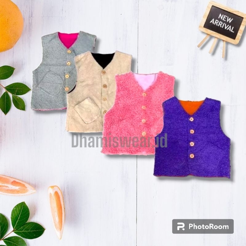 Rompi Vest Outer Anak Bulu Tebal