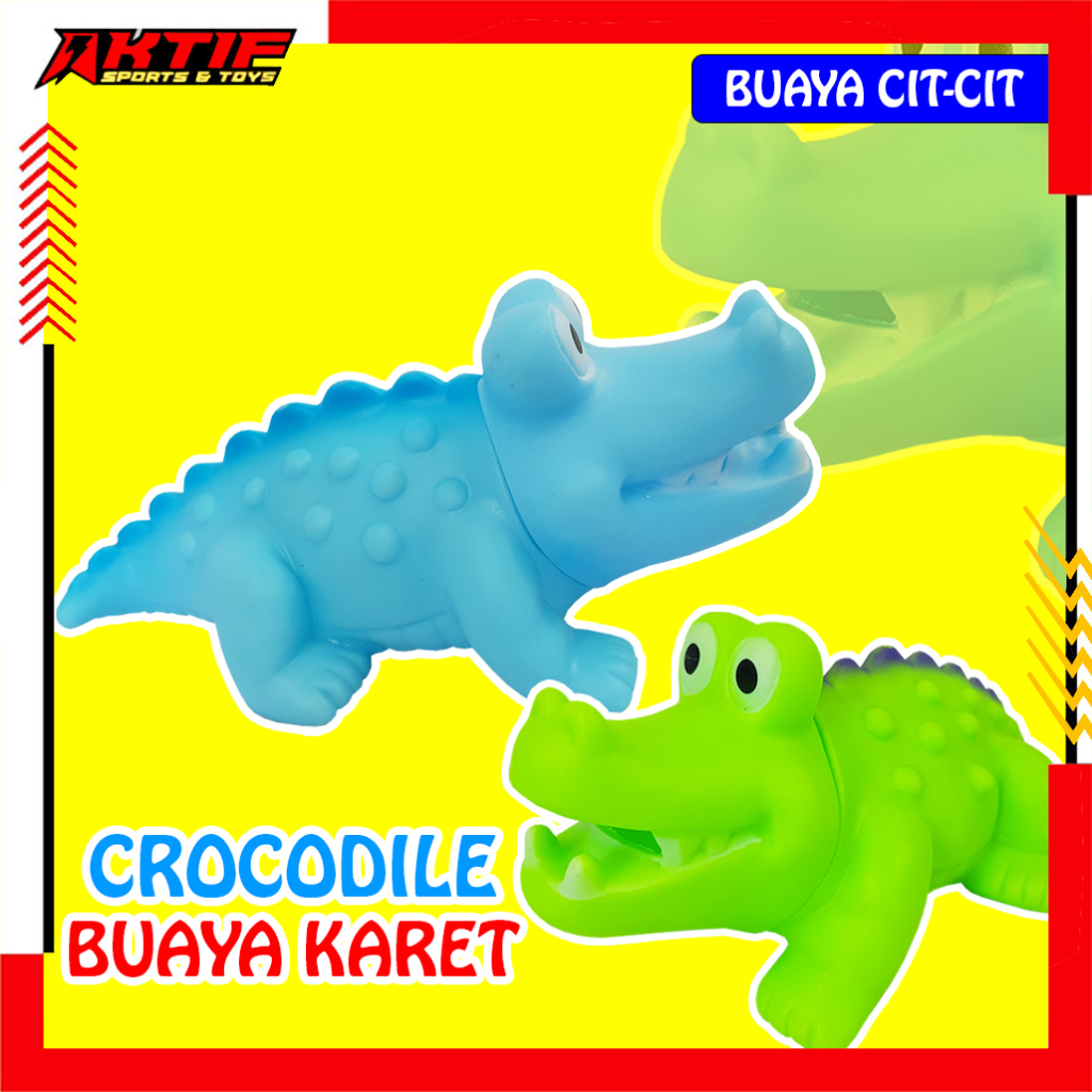 Mainan Anak Buaya Karet Cit Cit/ Mainan Bayi Buaya Karet 849