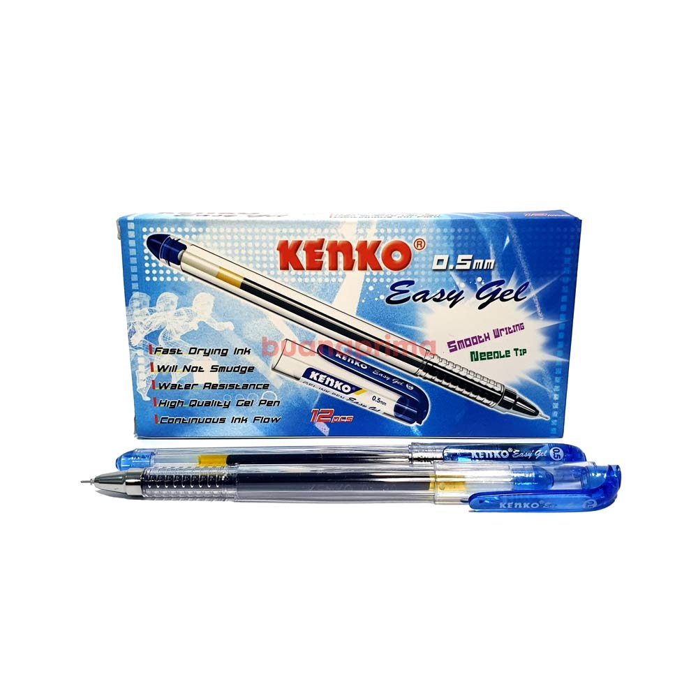 

PULPEN GEL KENKO EASY GEL BIRU (PER 12 PCS)