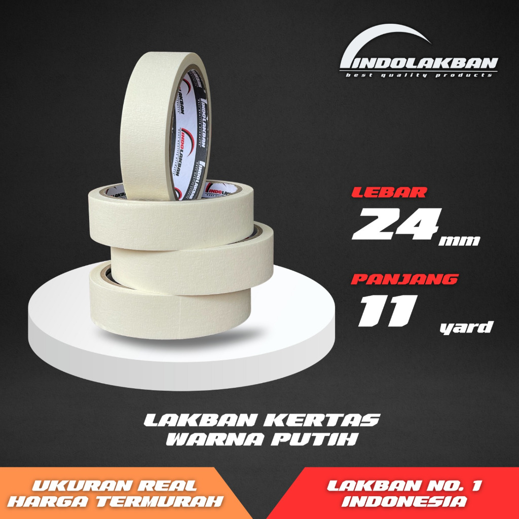 ( PER SLOP ) INDOLAKBAN LAKBAN KERTAS MASKING TAPE 1 INCH 11 YARD - 10 M