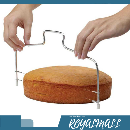 Pemotong Kue Tart Adjustable Wire Cake Cutter Slicer Leveler Stainless / Alat Bantu Cutter Benang Po