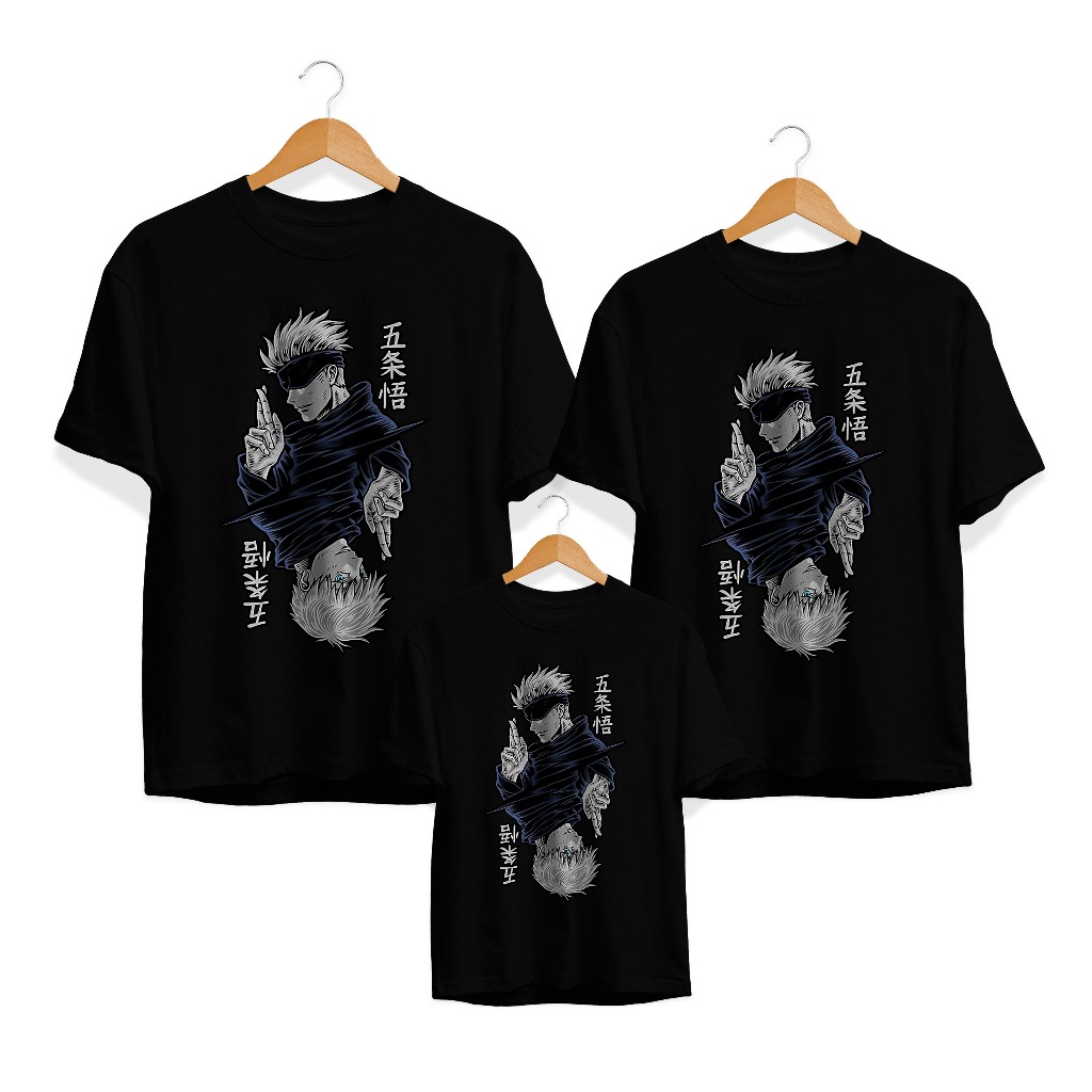 Tshirt Baju Kaos Couple Dewasa dan Anak Anime GOJO
