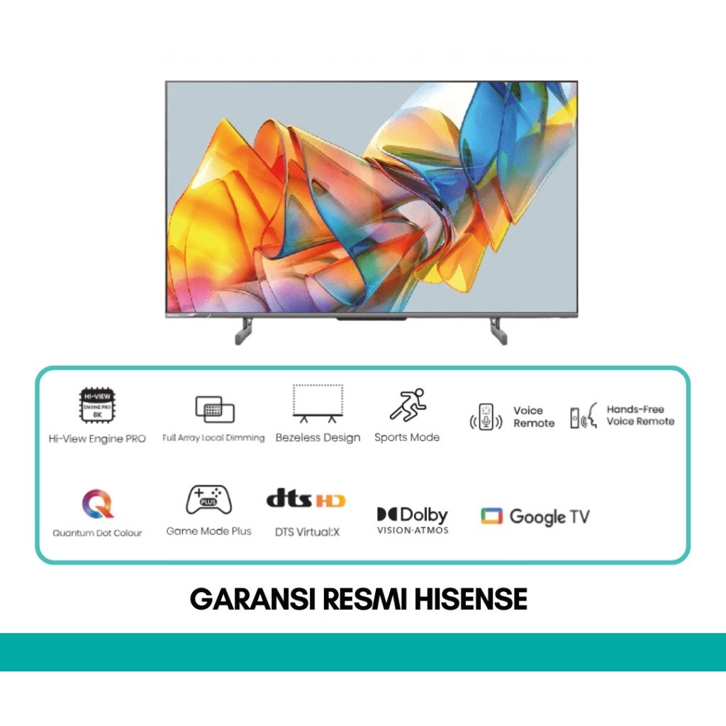 HISENSE 65U6K ULED TV 4K 65 INCH GOOGLE TV HISENSE 65U6K