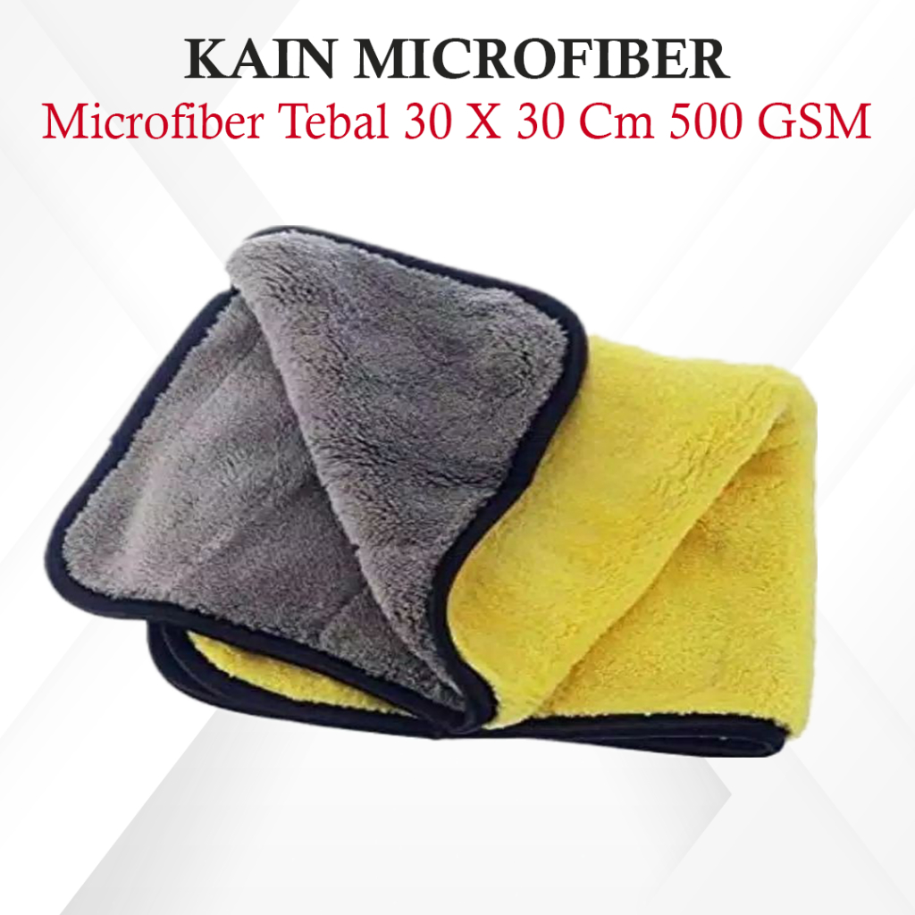 Juragan Autocare Kain Lap Microfiber Serbaguna - Kain Lap Mobil 2 Warna - Lap Microfiber Premium 500