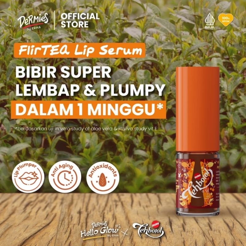 Dermies Hello Glow FlirTEA Lip Serum -serum bibir