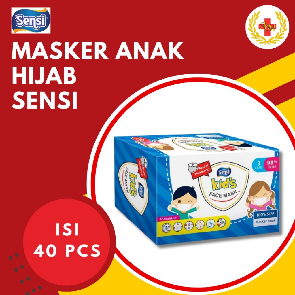 Masker Hijab Anak Sensi / Masker Headloop Anak / Masker Anak Headloop SENSI