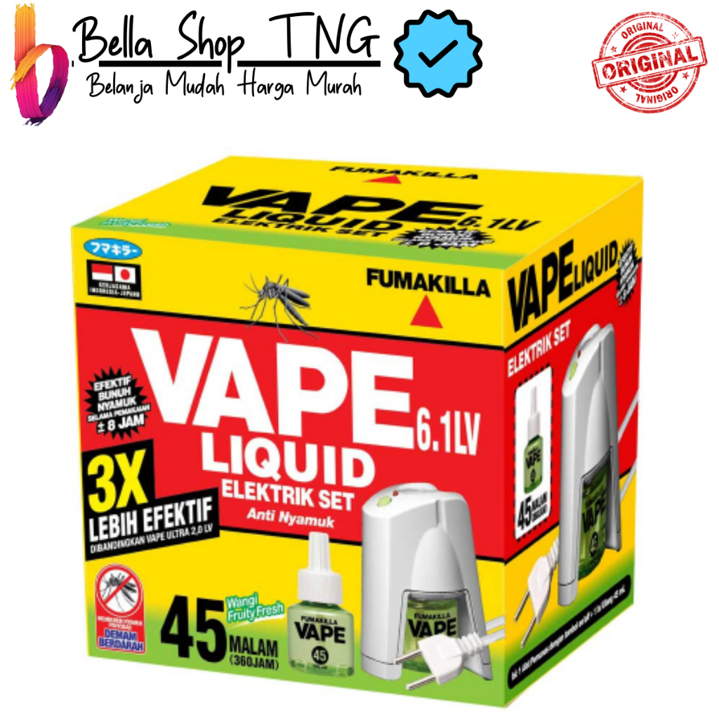 Fumakila VAPE Liquid Electric Set Obat Pembasmi Nyamuk Fruity Fresh 45 malam