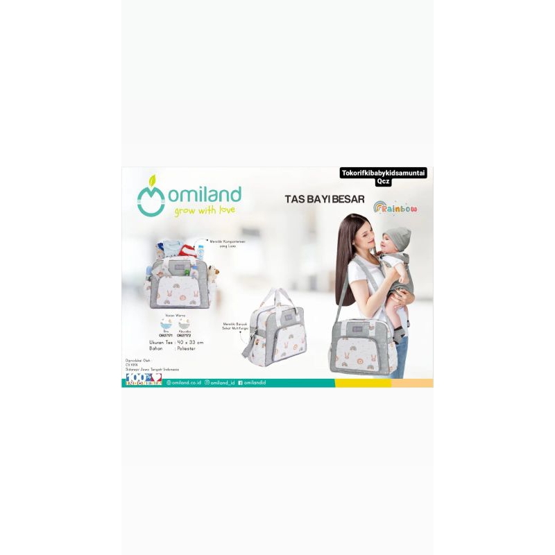 Tas Bayi Besar Omiland Motif Rainbow