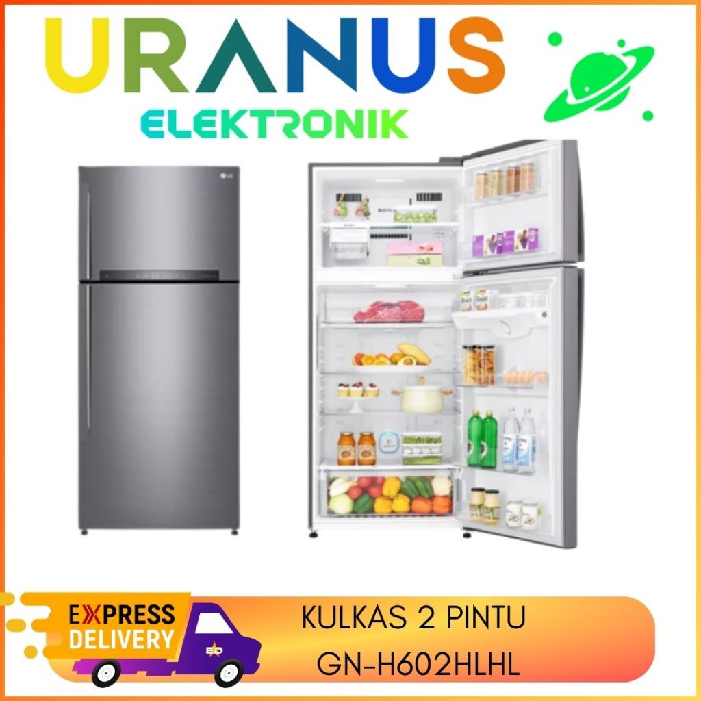 KULKAS LG GN-H602HLHL SMART INVERTER 2 PINTU THINQ GNH602HLHL