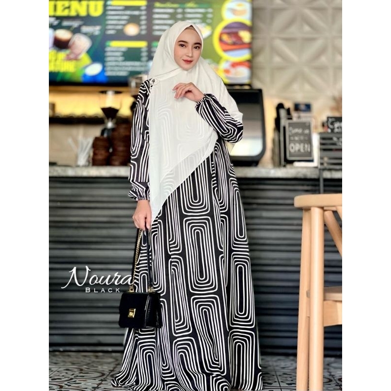 Naura Abaya White original by Alhaya