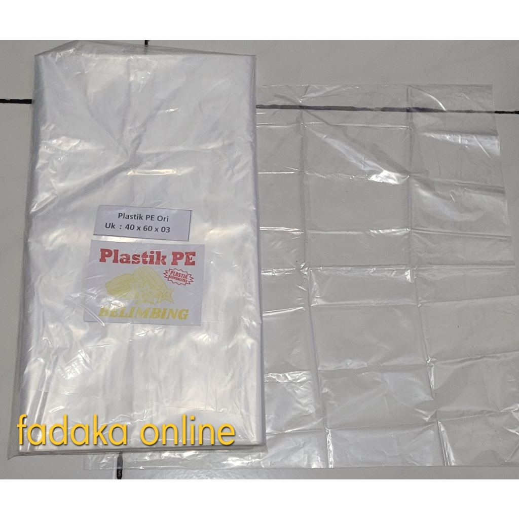 Kantong Plastik PE Bening Ori uk 40 X 60 X 03