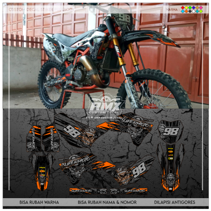 DECAL GORDON FULLBODY (006) DEKAL STIKER KLX GORDON HITAM MERAH, KUNING, HIJAU, BIRU TUA/MUDA, EMAS/