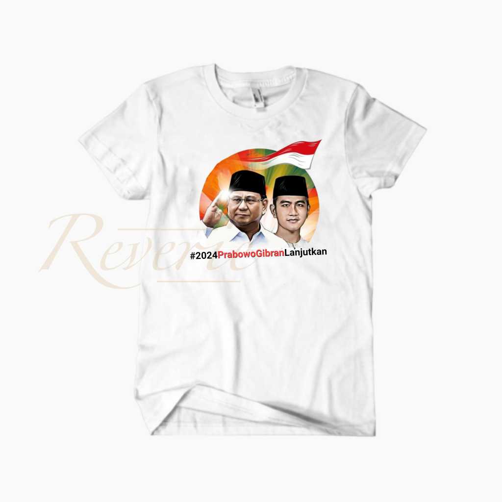 KAOS TSHIRT 2024 PRABOWO GIBRAN LANJUTKAN BAJU SERAGAM PEMILU KAMPANYE PILPRES CAPRES CAWAPRES CIPUN